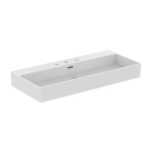 Lavoar suspendat Ideal Standard Atelier Extra cu 3 orificii baterie si preaplin alb lucios 100 cm [2]
