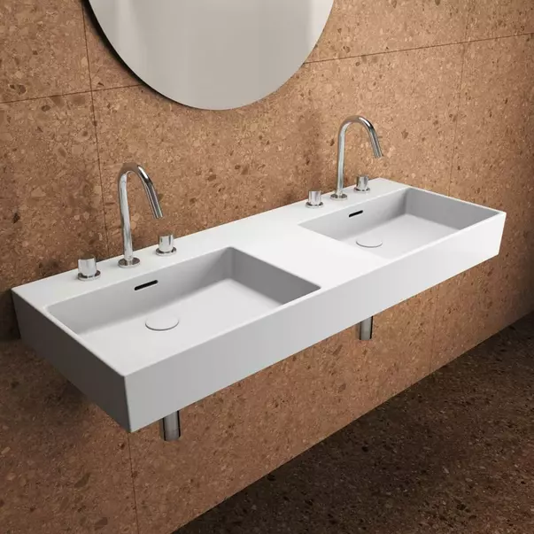 Lavoar suspendat Ideal Standard Atelier Extra alb mat cu 3 orificii baterie si preaplin 120 cm [2]