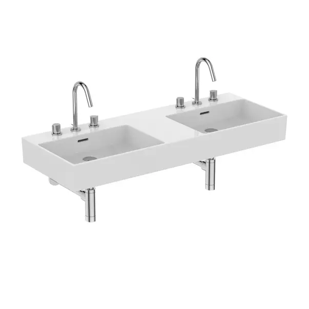 Lavoar suspendat Ideal Standard Atelier Extra alb mat cu 3 orificii baterie si preaplin 120 cm [9]