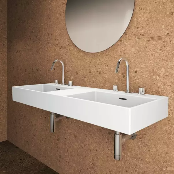 Lavoar suspendat Ideal Standard Atelier Extra alb lucios 120 cm cu 3 orificii baterie si preaplin [4]