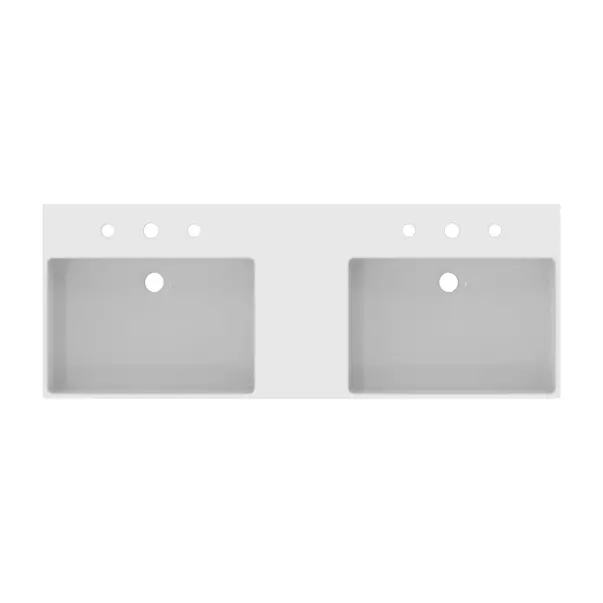 Lavoar suspendat Ideal Standard Atelier Extra alb lucios 120 cm cu 3 orificii baterie si preaplin [9]