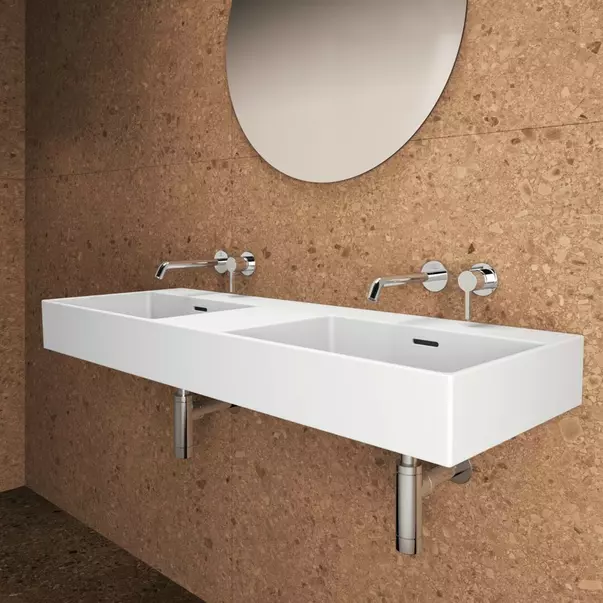 Lavoar suspendat Ideal Standard Atelier Extra alb lucios 120 cm cu orificii preaplin [4]