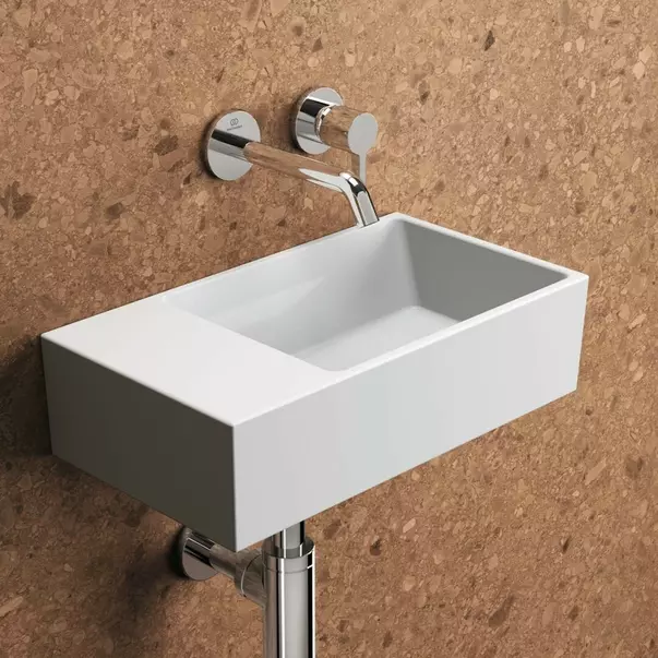 Lavoar suspendat Ideal Standard Atelier Extra 45 cm alb lucios cu orificiu preaplin stanga [3]