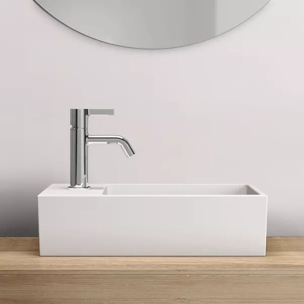 Lavoar suspendat Ideal Standard Atelier Extra alb lucios 45 cm cu orificiu baterie si preaplin stanga [2]