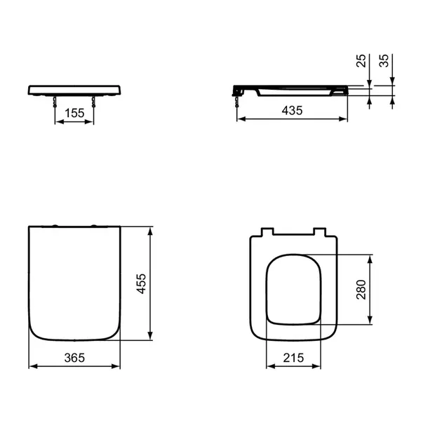 Capac WC Ideal Standard Atelier Blend Cube softclose alb mat [11]