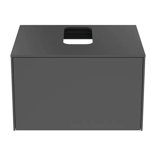 Dulap baza suspendat Ideal Standard Atelier Conca antracit mat 1 sertar si blat cu decupaj central 60 cm [5]