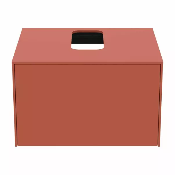 Dulap baza suspendat Ideal Standard Atelier Conca rosu - oranj mat 1 sertar si blat cu decupaj central 60 cm [5]