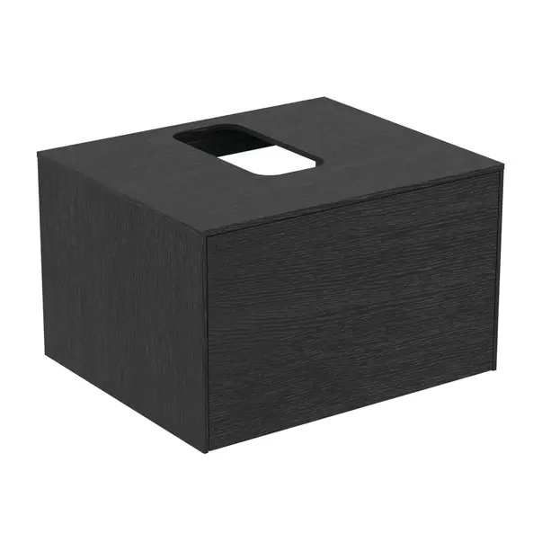  Dulapuri baie - Dulap baza suspendat Ideal Standard Atelier Conca finisaj stejar inchis 1 sertar si blat cu decupaj central 60 cm