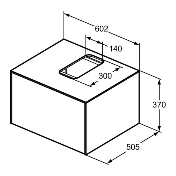 Dulap baza suspendat Ideal Standard Atelier Conca finisaj nuc inchis 1 sertar si blat cu decupaj central 60 cm [6]