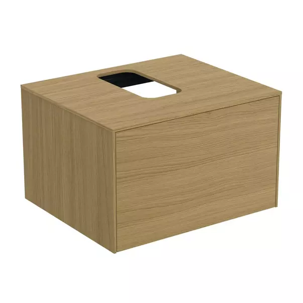  Dulapuri baie - Dulap baza suspendat Ideal Standard Atelier Conca finisaj stejar deschis 1 sertar si blat cu decupaj central 60 cm