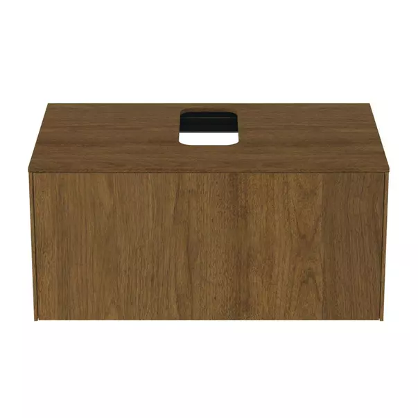 Dulap baza suspendat Ideal Standard Atelier Conca finisaj nuc inchis 1 sertar si blat cu decupaj central 80 cm [6]