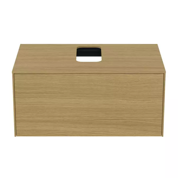 Dulap baza suspendat Ideal Standard Atelier Conca finisaj stejar deschis 1 sertar si blat cu decupaj central 80 cm [6]