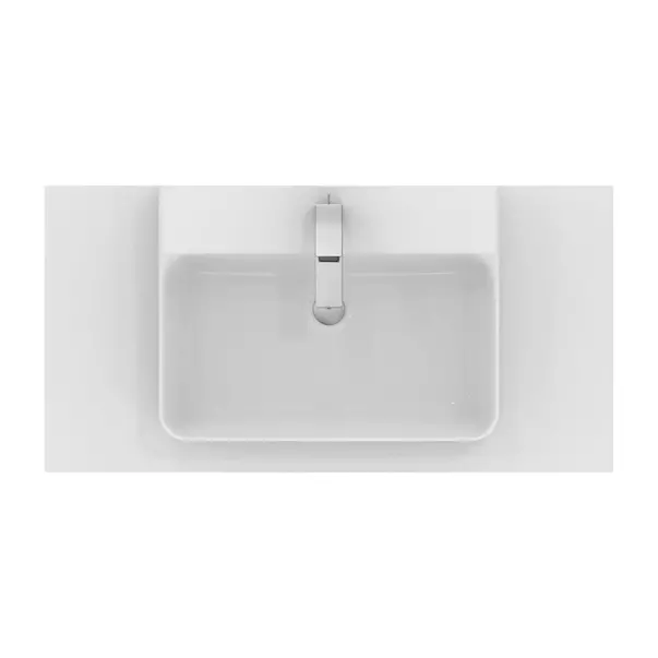 Dulap baza suspendat Ideal Standard Atelier Conca alb mat 1 sertar si blat cu decupaj central 100 cm [9]