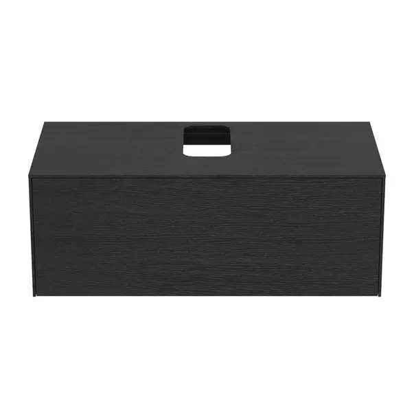 Dulap baza suspendat Ideal Standard Atelier Conca finisaj stejar inchis 1 sertar si blat cu decupaj central 100 cm [5]