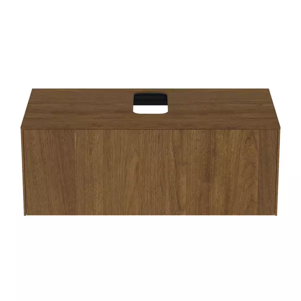 Dulap baza suspendat Ideal Standard Atelier Conca finisaj nuc inchis 1 sertar si blat cu decupaj central 100 cm [5]