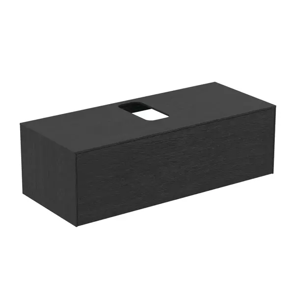  Dulapuri baie - Dulap baza suspendat Ideal Standard Atelier Conca finisaj stejar inchis 1 sertar si blat cu decupaj central 120 cm