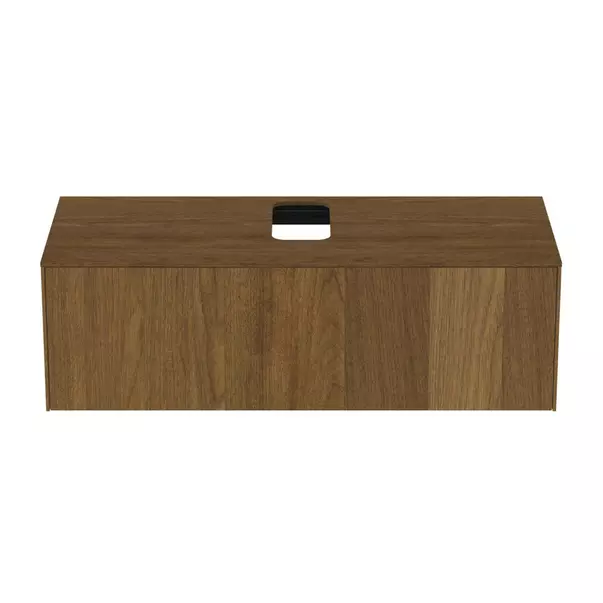 Dulap baza suspendat Ideal Standard Atelier Conca finisaj nuc inchis 1 sertar si blat cu decupaj central 120 cm [5]