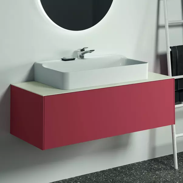 Dulap baza suspendat Ideal Standard Atelier Conca rosu - oranj mat 1 sertar 120 cm [2]