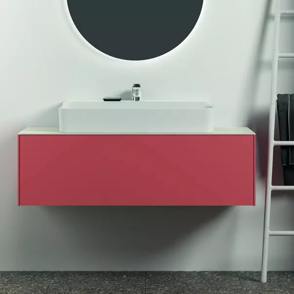 Dulap baza suspendat Ideal Standard Atelier Conca rosu - oranj mat 1 sertar 120 cm [3]