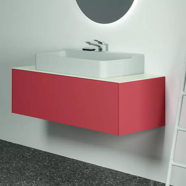 Dulap baza suspendat Ideal Standard Atelier Conca rosu - oranj mat 1 sertar 120 cm [4]