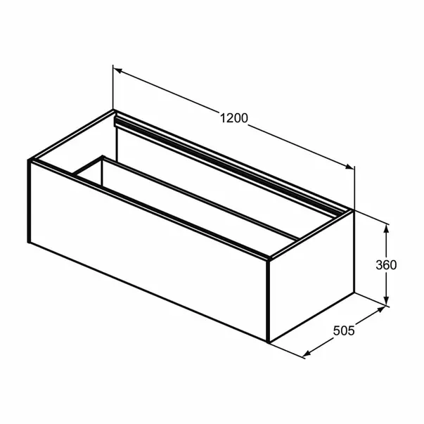 Dulap baza suspendat Ideal Standard Atelier Conca finisaj nuc inchis 1 sertar 120 cm [6]