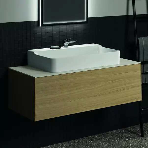 Dulap baza suspendat Ideal Standard Atelier Conca finisaj stejar deschis 1 sertar 120 cm [2]