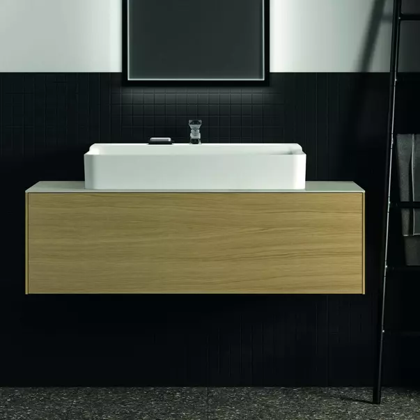 Dulap baza suspendat Ideal Standard Atelier Conca finisaj stejar deschis 1 sertar 120 cm [3]