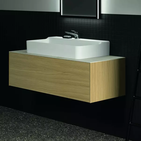 Dulap baza suspendat Ideal Standard Atelier Conca finisaj stejar deschis 1 sertar 120 cm [4]