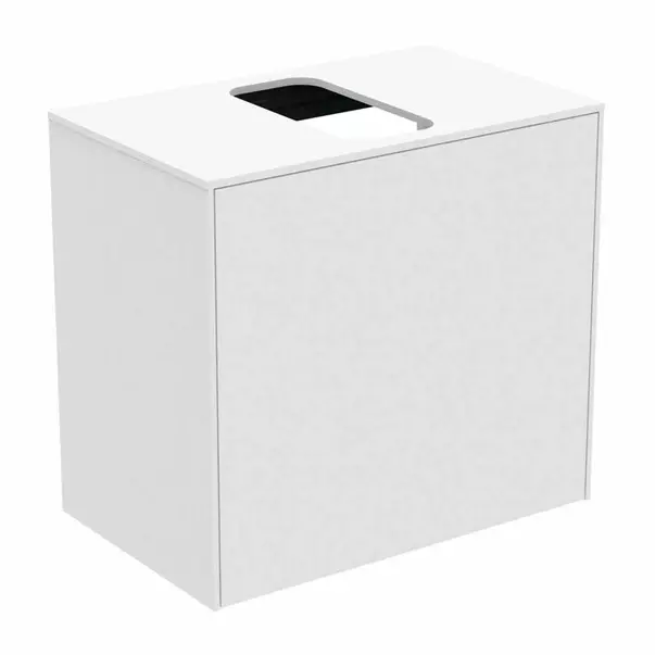 Mobilier Baie - Dulap baza suspendat Ideal Standard Atelier Conca 1 sertar si blat cu decupaj central 60 cm alb mat