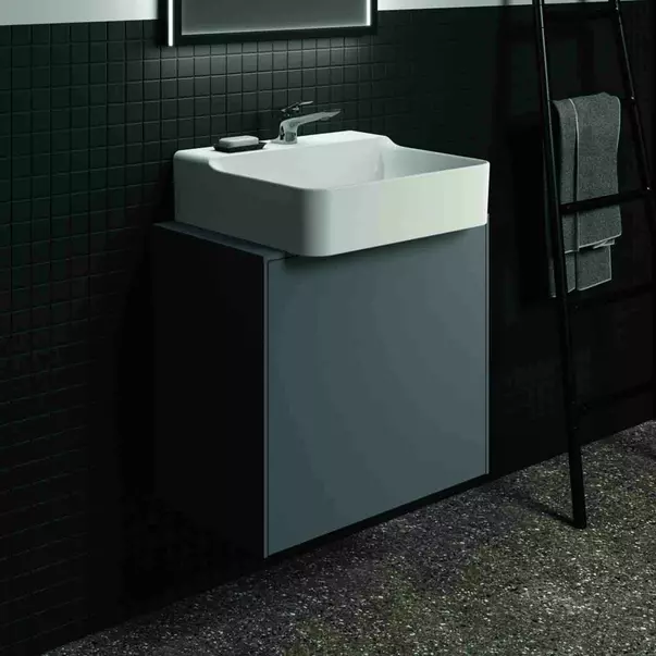 Dulap baza suspendat Ideal Standard Atelier Conca 1 sertar si blat cu decupaj central 60 cm antracit mat [3]