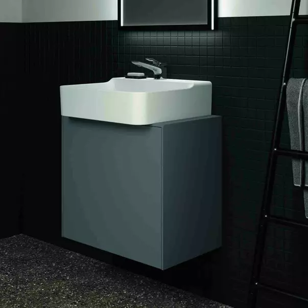 Dulap baza suspendat Ideal Standard Atelier Conca 1 sertar si blat cu decupaj central 60 cm antracit mat [5]