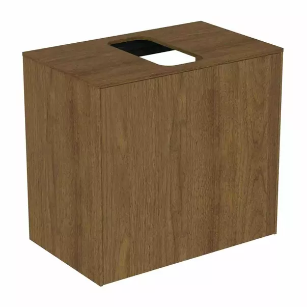 Dulap baza suspendat Ideal Standard Atelier Conca 1 sertar si blat cu decupaj central 60 cm finisaj nuc inchis [2]