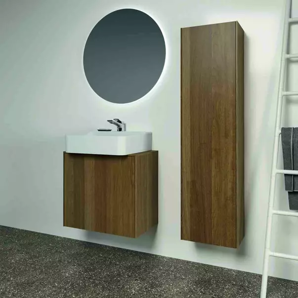 Dulap baza suspendat Ideal Standard Atelier Conca 1 sertar si blat cu decupaj central 60 cm finisaj nuc inchis [5]