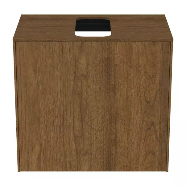 Dulap baza suspendat Ideal Standard Atelier Conca 1 sertar si blat cu decupaj central 60 cm finisaj nuc inchis [8]