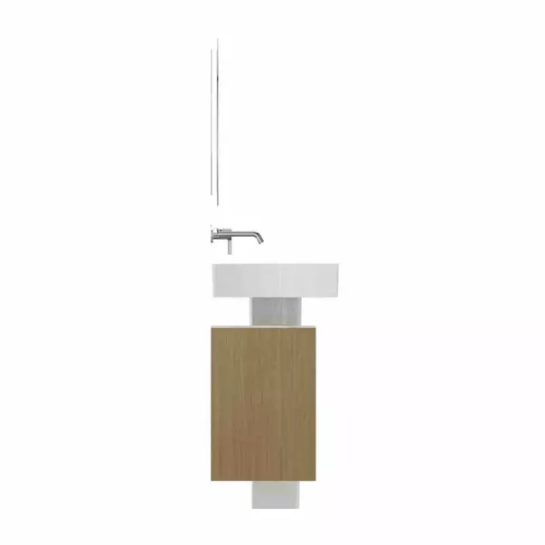 Dulap baza suspendat Ideal Standard Atelier Conca 1 sertar si blat cu decupaj central 60 cm finisaj stejar deschis [8]