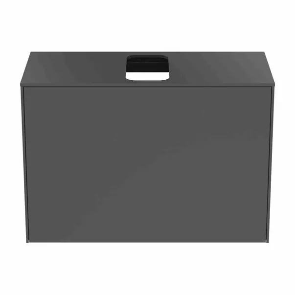 Dulap baza suspendat Ideal Standard Atelier Conca 1 sertar si blat cu decupaj central 80 cm antracit mat [5]