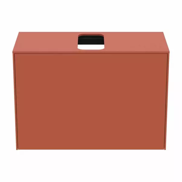 Dulap baza suspendat Ideal Standard Atelier Conca 1 sertar si blat cu decupaj central 80 cm rosu - oranj mat [5]