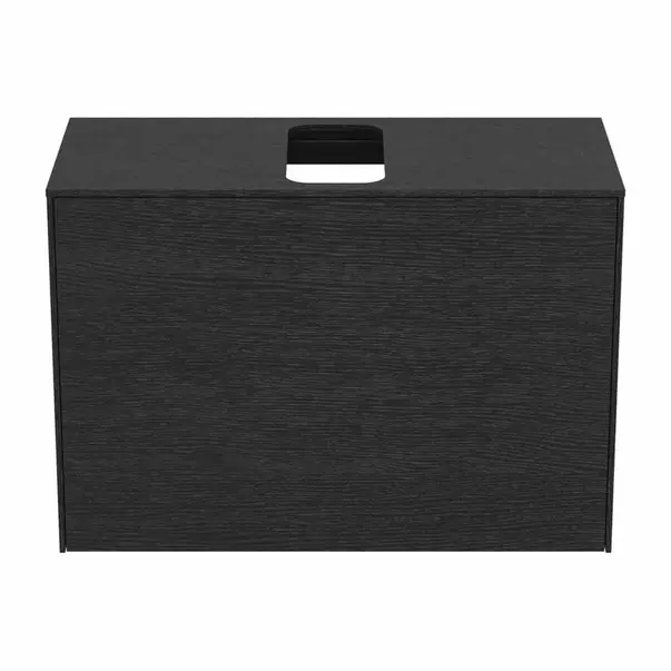 Dulap baza suspendat Ideal Standard Atelier Conca 1 sertar si blat cu decupaj central 80 cm finisaj stejar inchis [5]