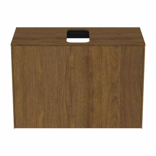 Dulap baza suspendat Ideal Standard Atelier Conca 1 sertar si blat cu decupaj central 80 cm finisaj nuc inchis [3]