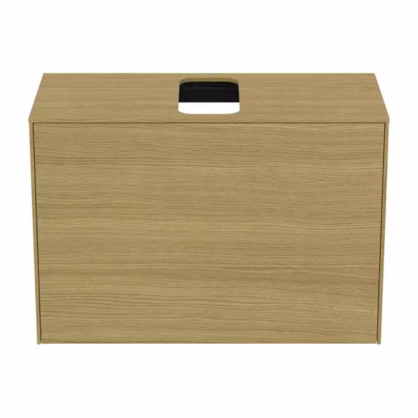 Dulap baza suspendat Ideal Standard Atelier Conca 1 sertar si blat cu decupaj central 80 cm finisaj stejar deschis [5]