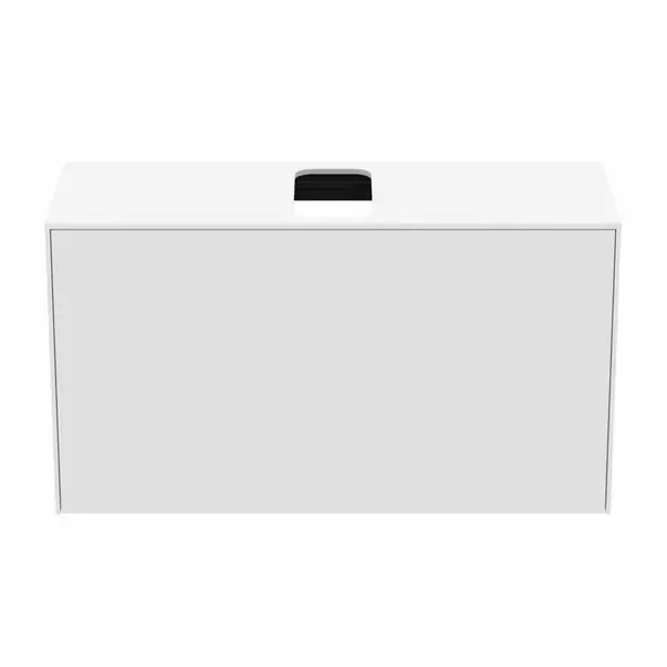 Dulap baza suspendat Ideal Standard Atelier Conca 1 sertar si blat cu decupaj central 100 cm alb mat [5]