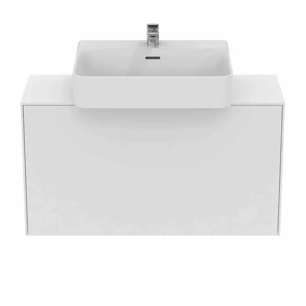 Dulap baza suspendat Ideal Standard Atelier Conca 1 sertar si blat cu decupaj central 100 cm alb mat [7]