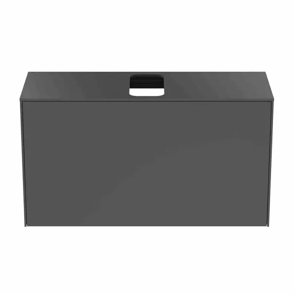 Dulap baza suspendat Ideal Standard Atelier Conca 1 sertar si blat cu decupaj central 100 cm antracit mat [3]