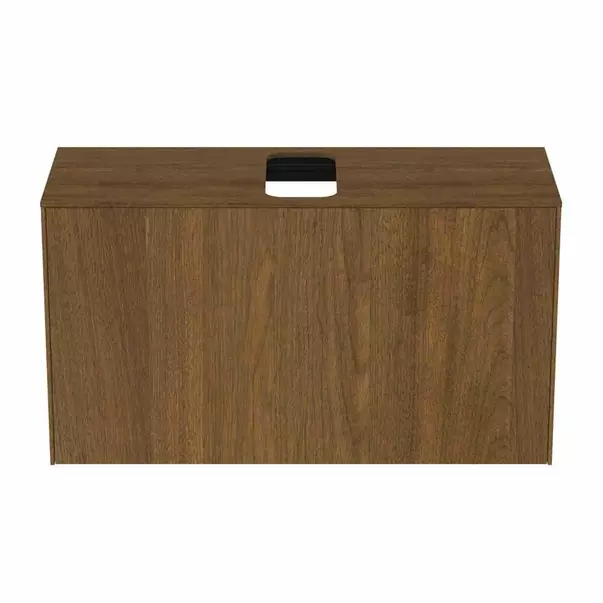Dulap baza suspendat Ideal Standard Atelier Conca 1 sertar si blat cu decupaj central 100 cm finisaj nuc inchis [3]