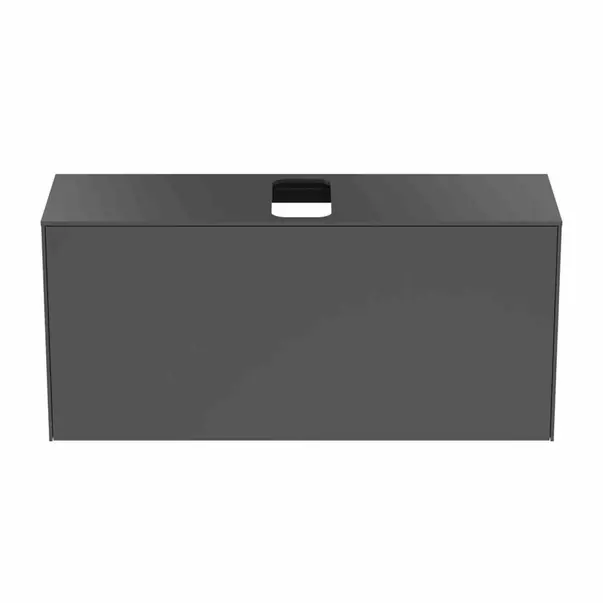 Dulap baza suspendat Ideal Standard Atelier Conca 1 sertar si blat cu decupaj central 120 cm antracit mat [5]