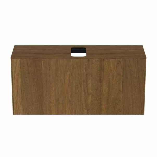 Dulap baza suspendat Ideal Standard Atelier Conca 1 sertar si blat cu decupaj central 120 cm finisaj nuc inchis [7]