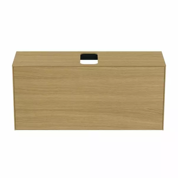 Dulap baza suspendat Ideal Standard Atelier Conca 1 sertar si blat cu decupaj central 120 cm finisaj stejar deschis [6]