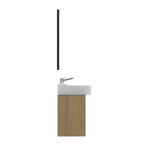 Dulap baza suspendat Ideal Standard Atelier Conca 1 sertar si blat cu decupaj central 120 cm finisaj stejar deschis [7]
