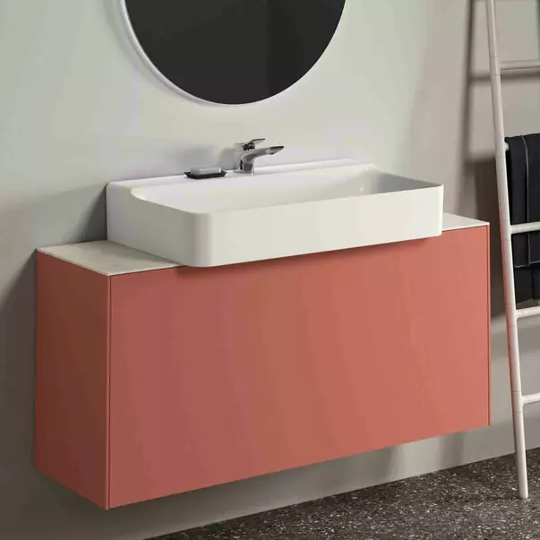 Dulap baza suspendat Ideal Standard Atelier Conca 1 sertar 120 rosu - oranj mat [2]