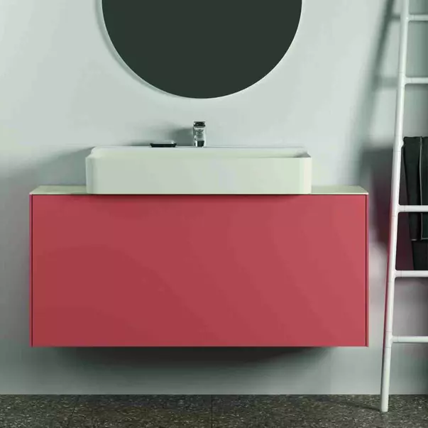 Dulap baza suspendat Ideal Standard Atelier Conca 1 sertar 120 rosu - oranj mat [3]